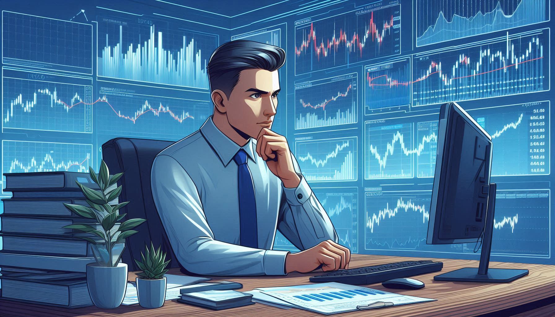 A person thinking on how they can craft a strategy