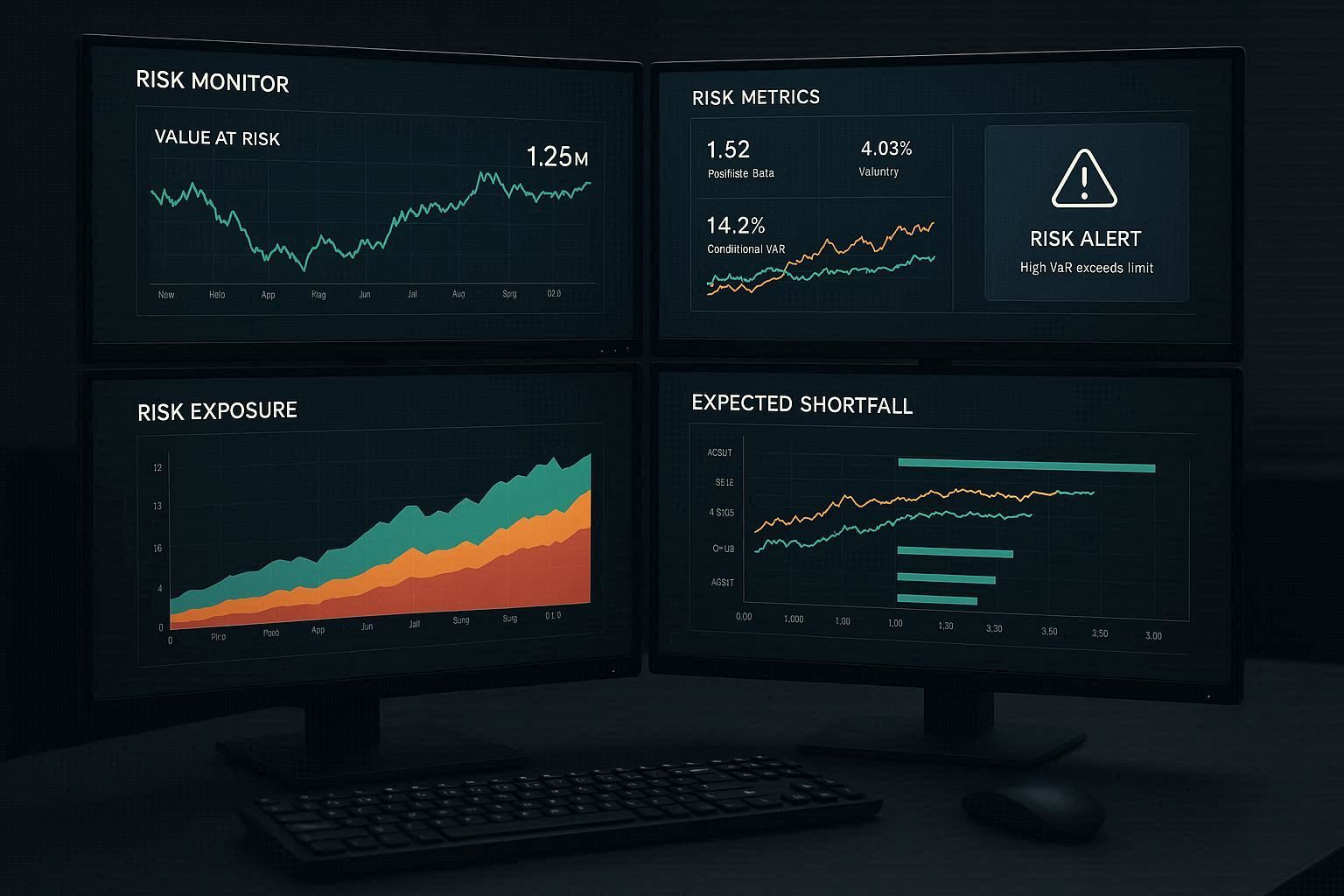 Multiple screens explaining risk
