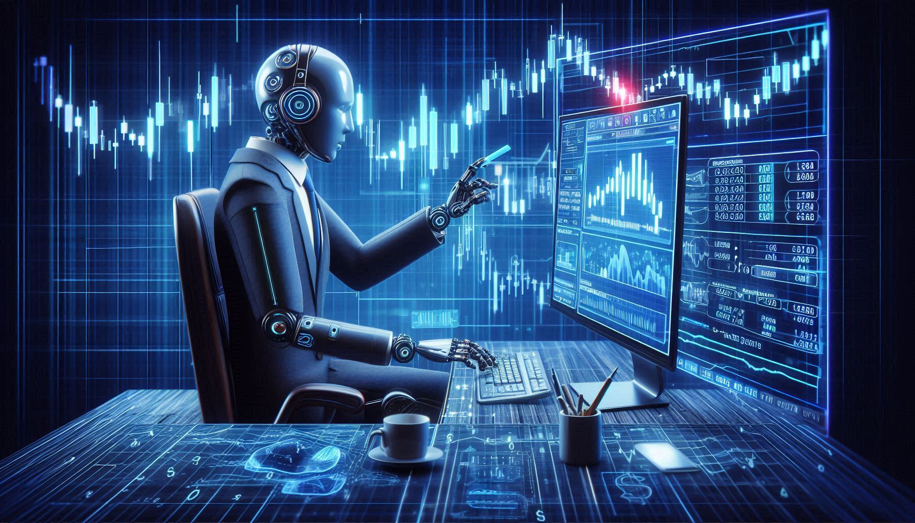 AI Robot working on Algo Trading